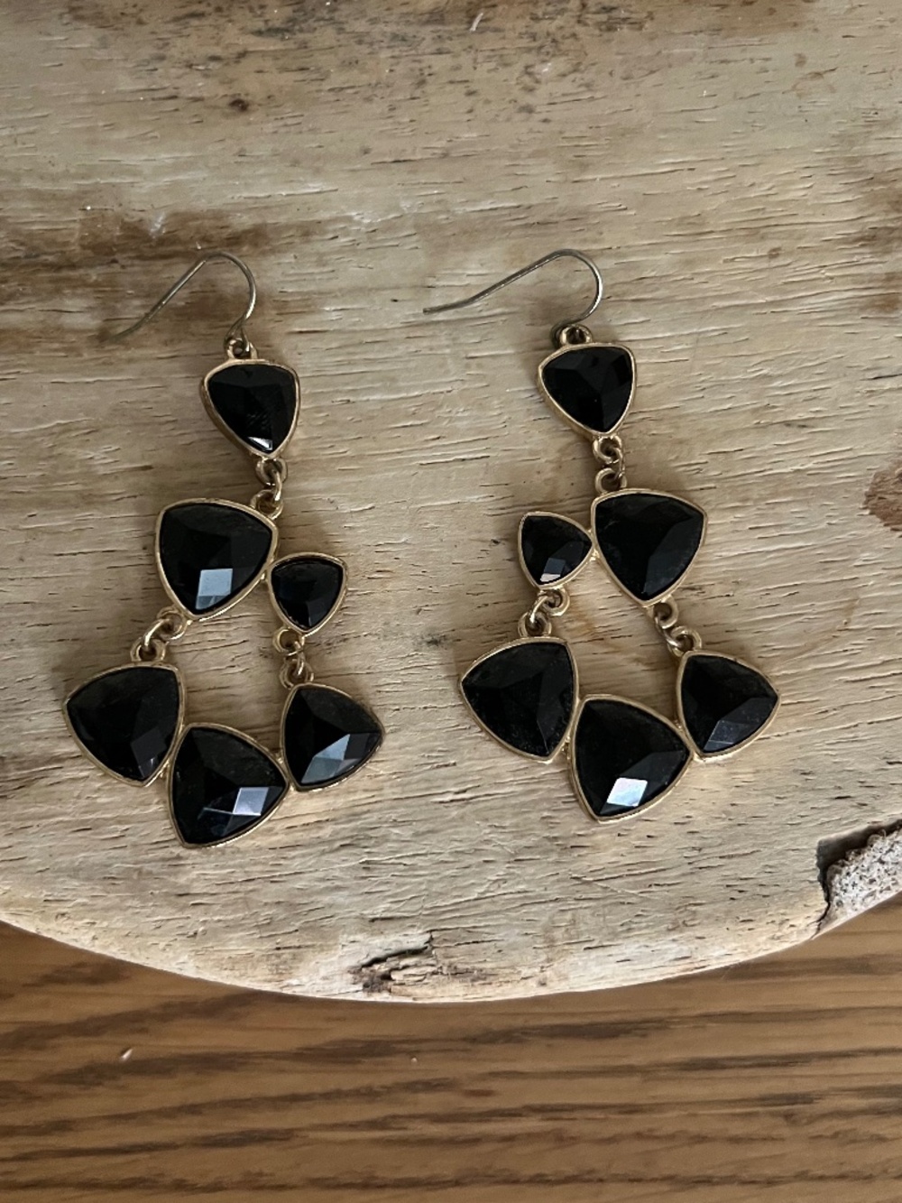 Chunky Black and Gold Earrings